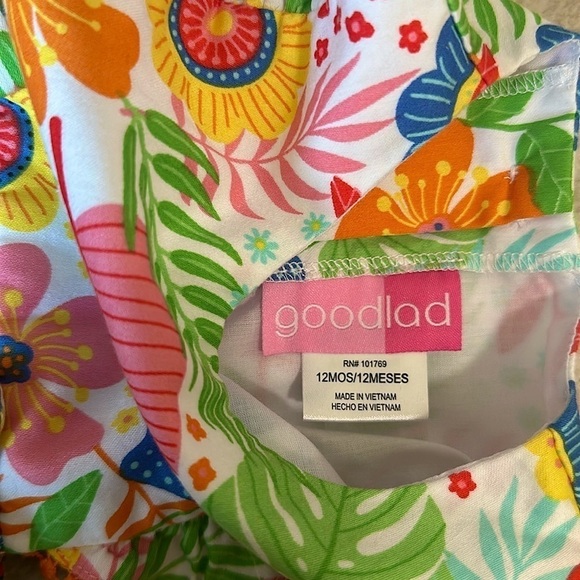 Good Lad Adorable Baby Girl Bubble Romper Colorful Floral Tropical Summer Ruffle - Picture 7 of 8